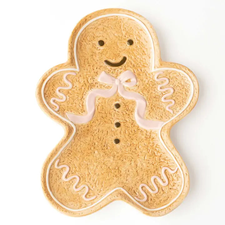 Gingerbread Man Ceramic Platter, 13 X 10 in