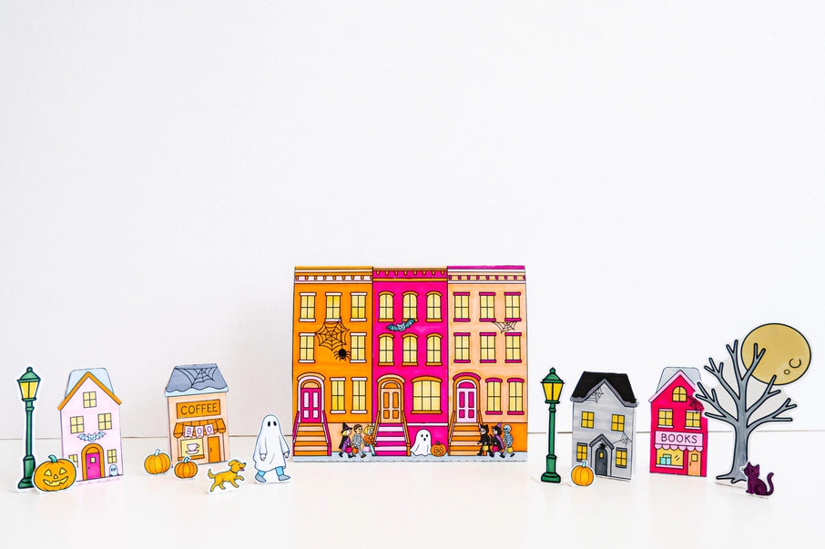 Color-Your-Own Halloween Village - Diy, Halloween Craft