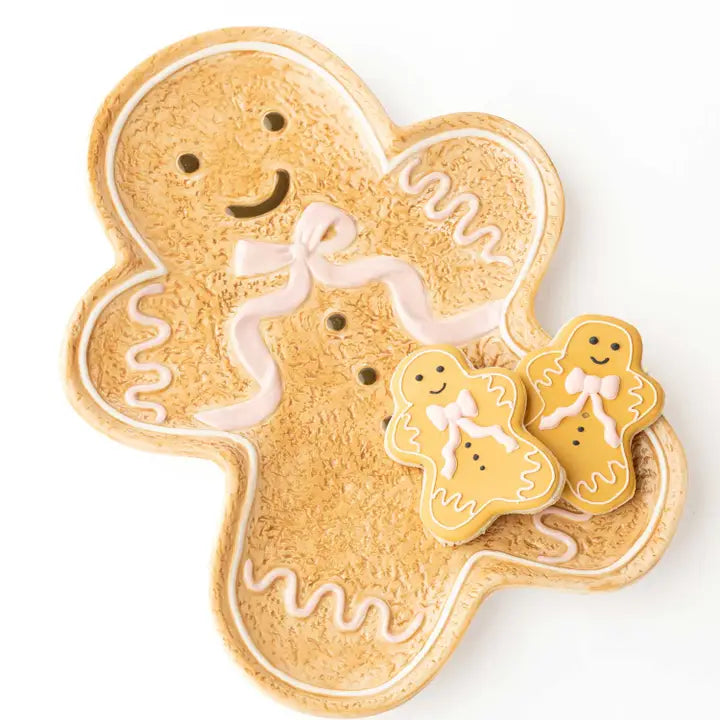 Gingerbread Man Ceramic Platter, 13 X 10 in