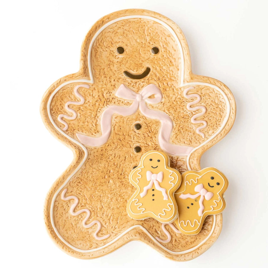Gingerbread Man Ceramic Platter, 13 X 10 in
