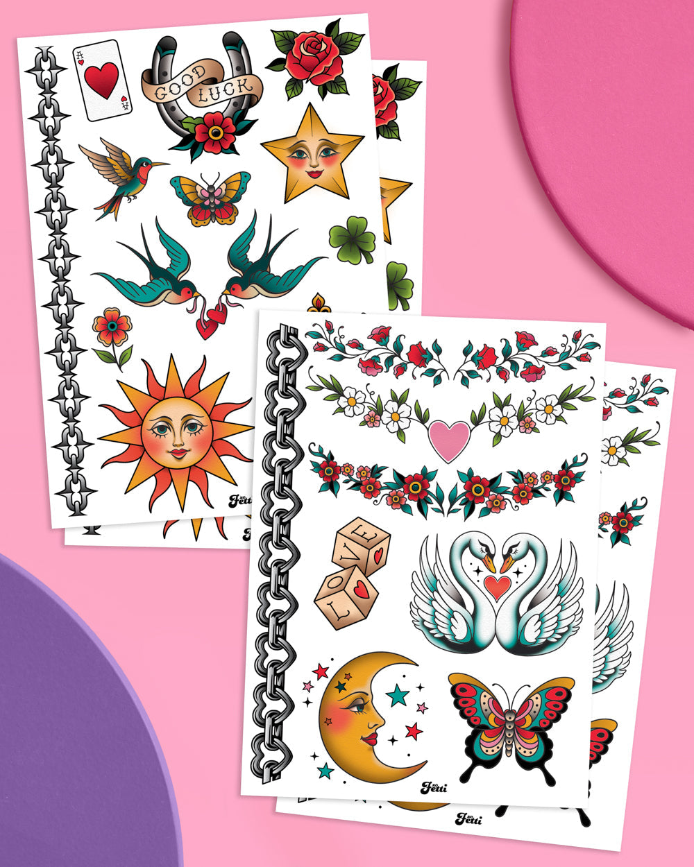 Vintage Flash Tattoos - 44 old school temporary tattoos