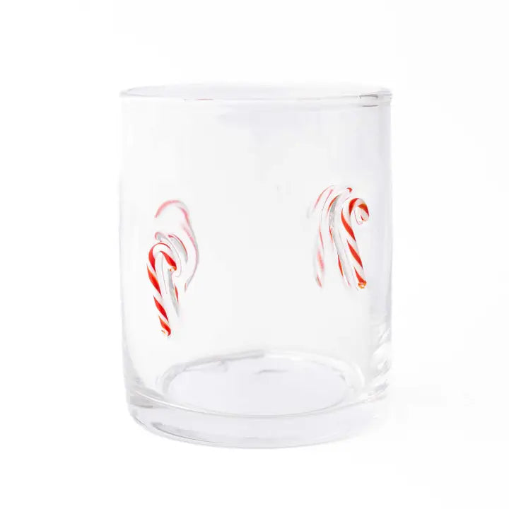Candy Cane Icon Bead Drinking Glass, 8 oz