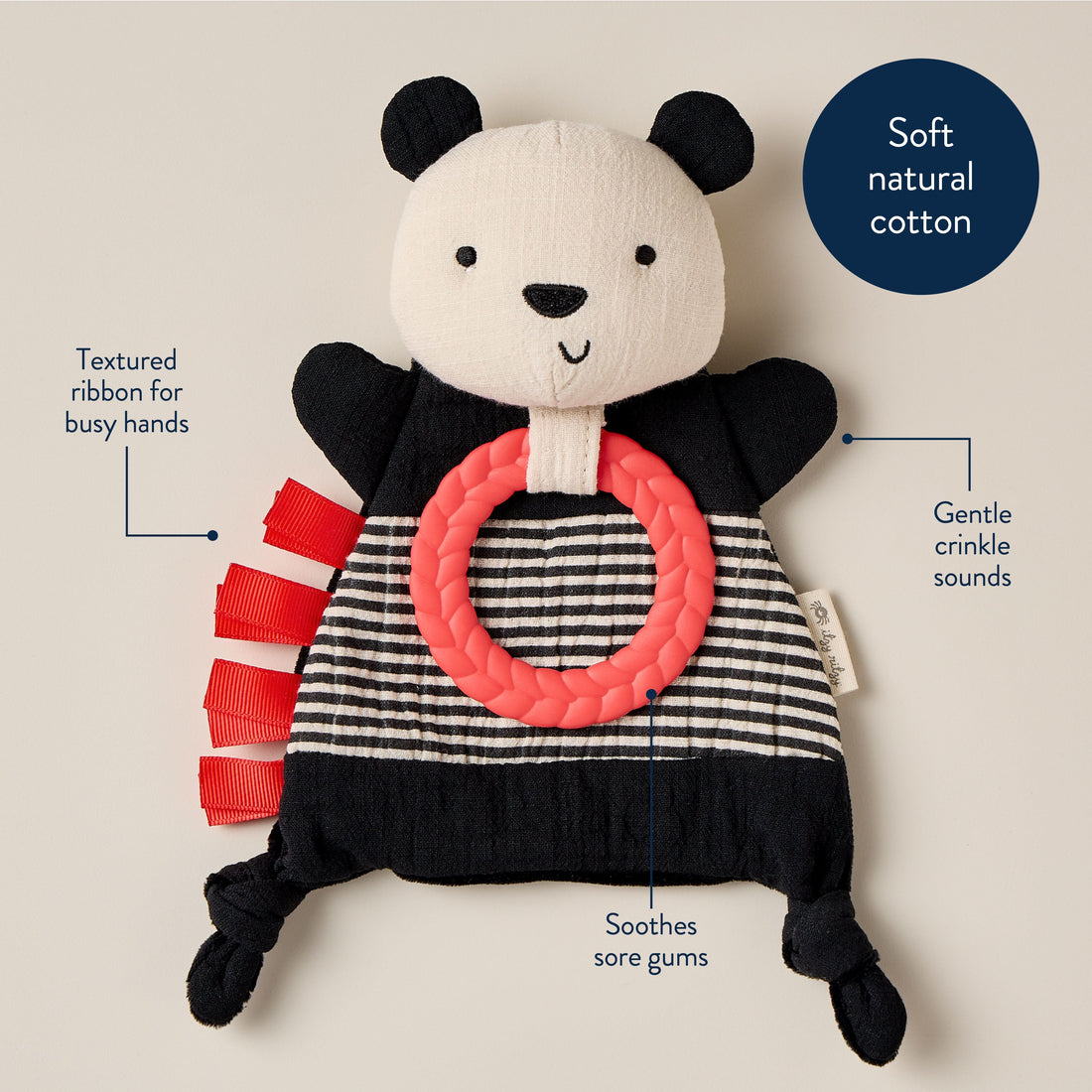 Bitzy Crinkle™ Sensory Toy with Teether - Panda
