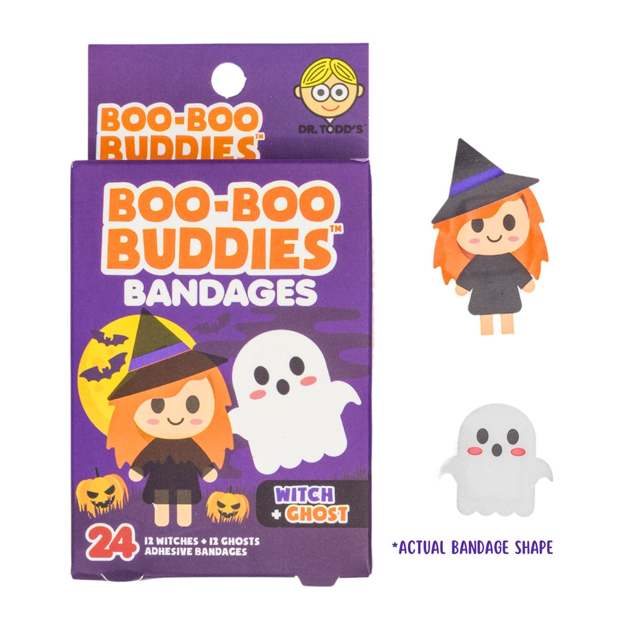Kids Bandages – Witch + Ghost (24 Count, Latex-Free)