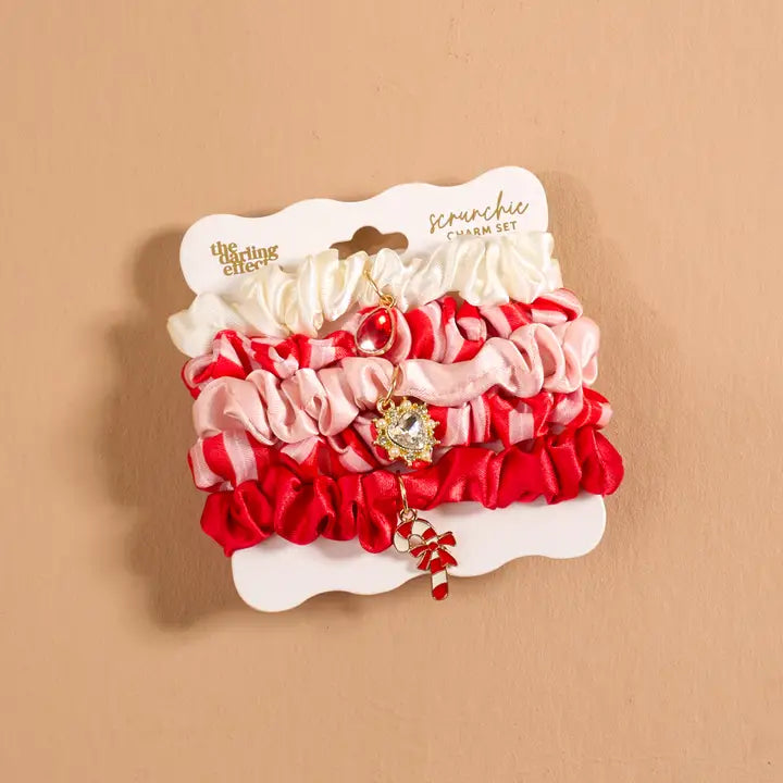 Scrunchie Charm Set-Peppermint Stripes