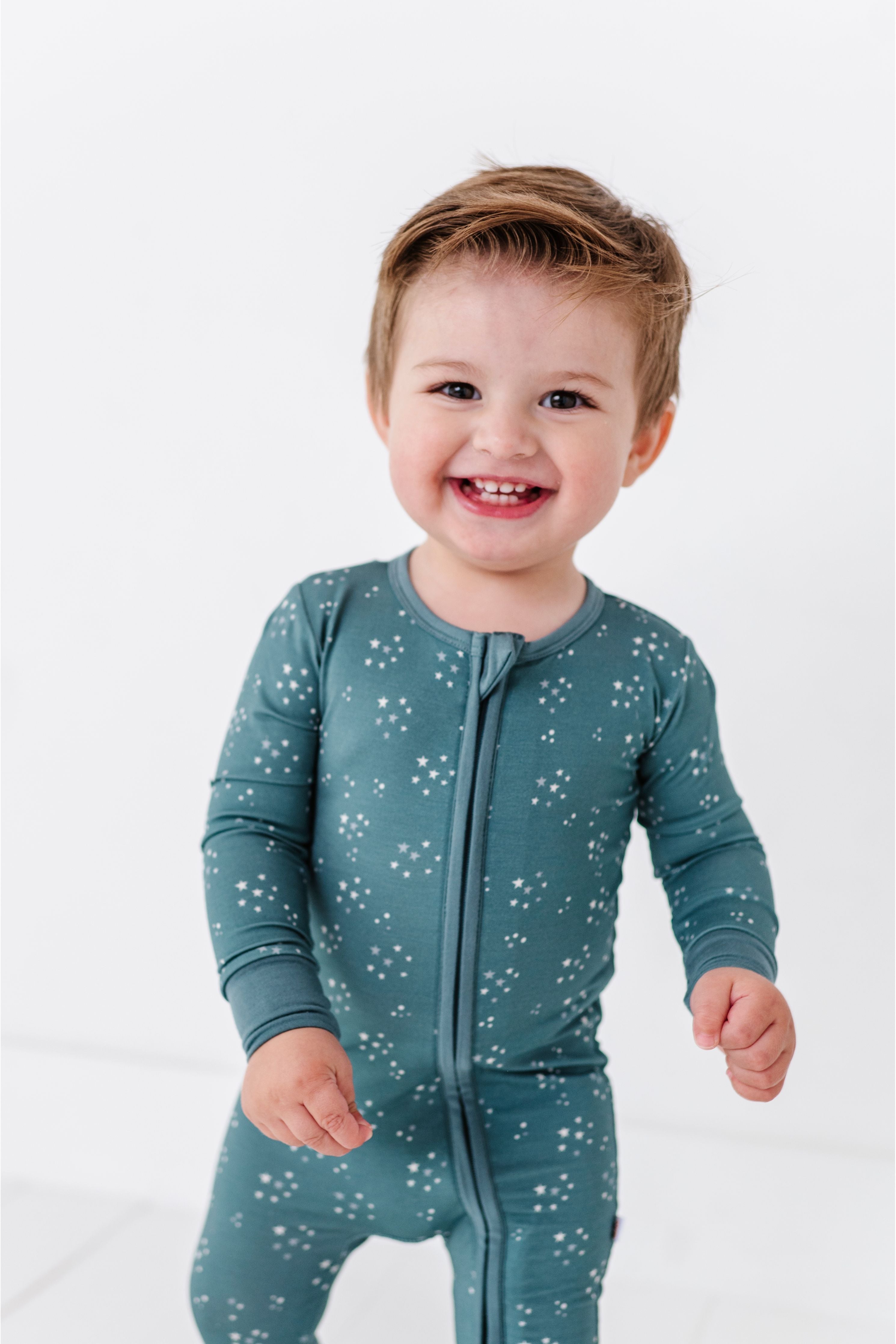 Bamboo One Piece Zip Pajama - Starlit Sky