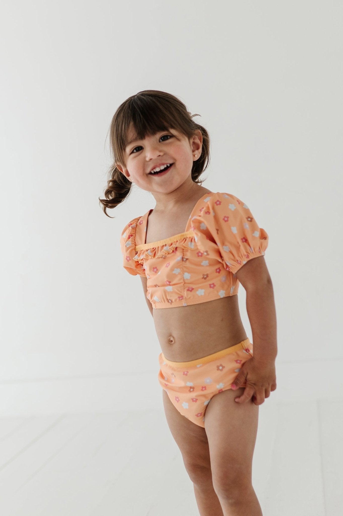 Girl's Puff Sleeve Swimsuit