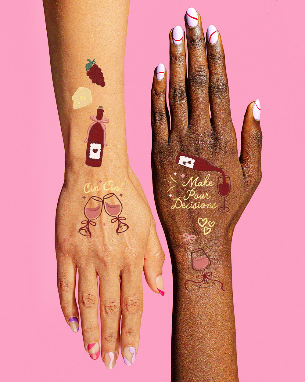 Wine Party Tattoos - 98 temporary tattoos
