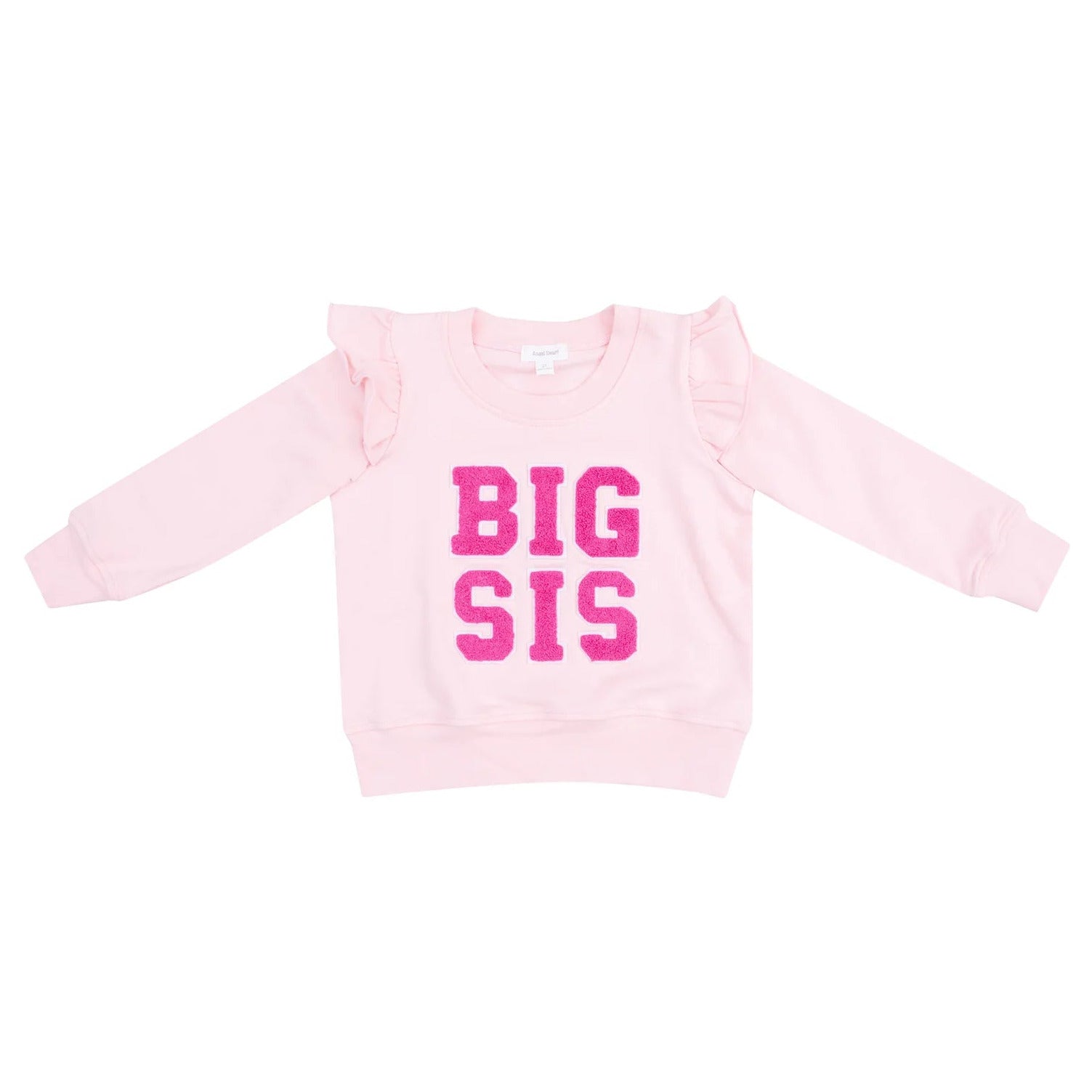 Sibling Big Sis Ruffle Sweatshirt- Pink