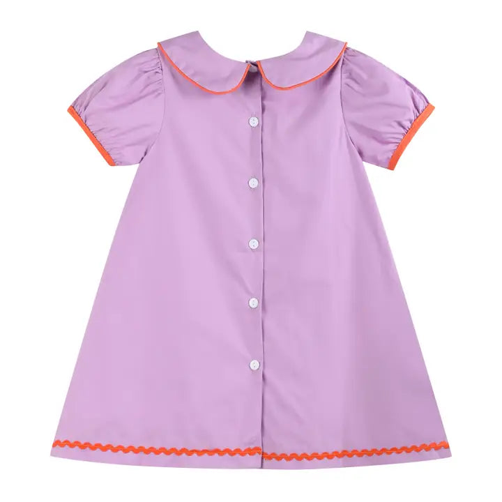 Purple Halloween Scene Girls Dress