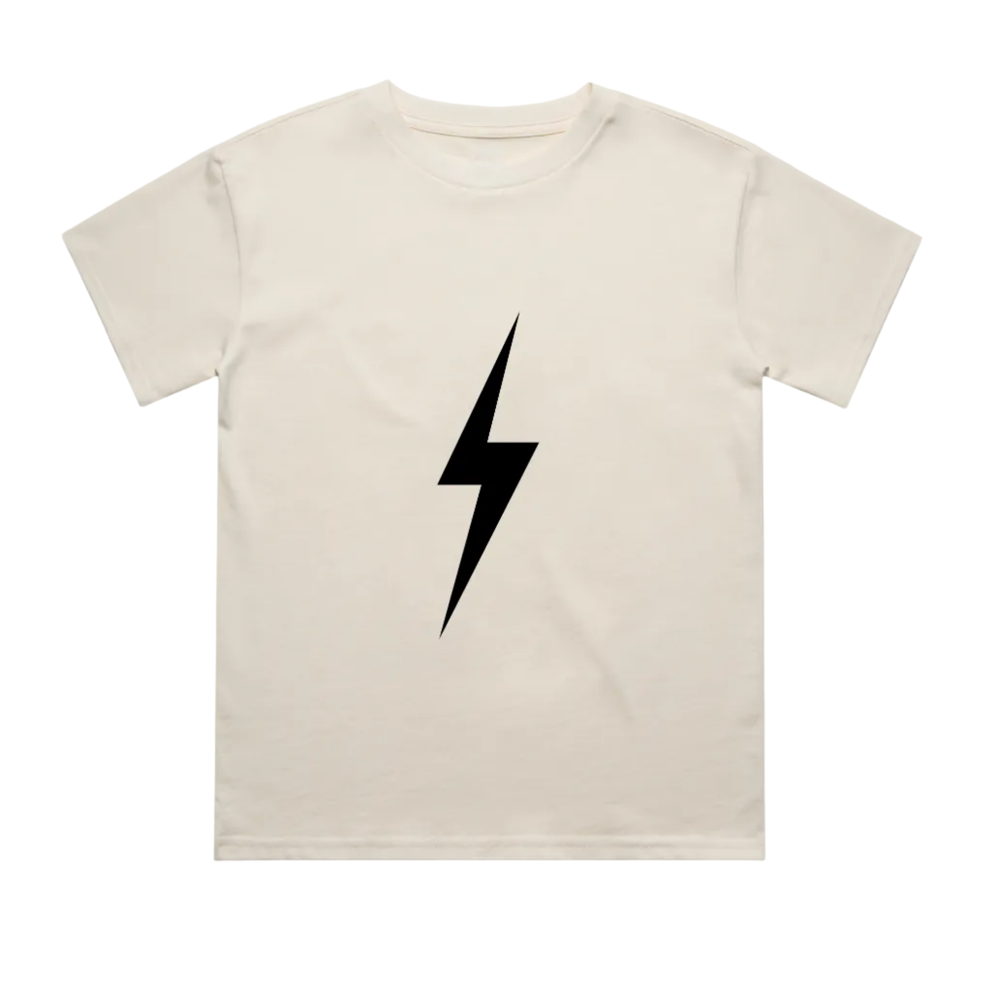 DARK NAVY BOLT TEE - CREAM