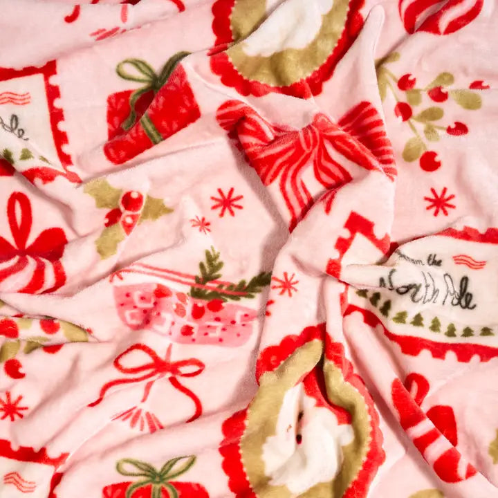 Snuggle Up Plush Blanket-Mistletoe Magic