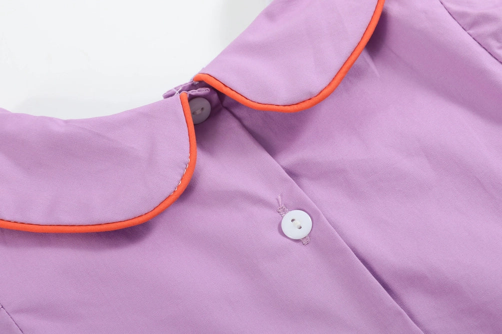 Purple Halloween Scene Girls Dress
