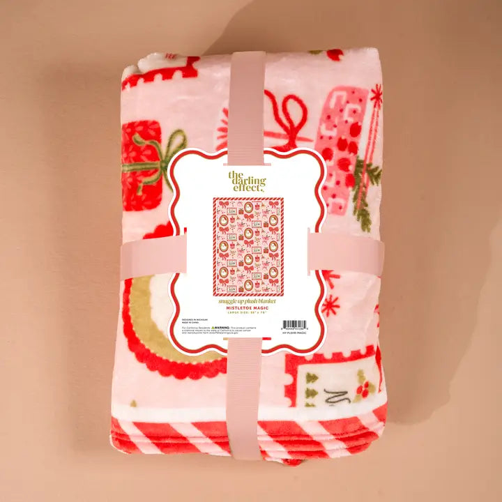 Snuggle Up Plush Blanket-Mistletoe Magic