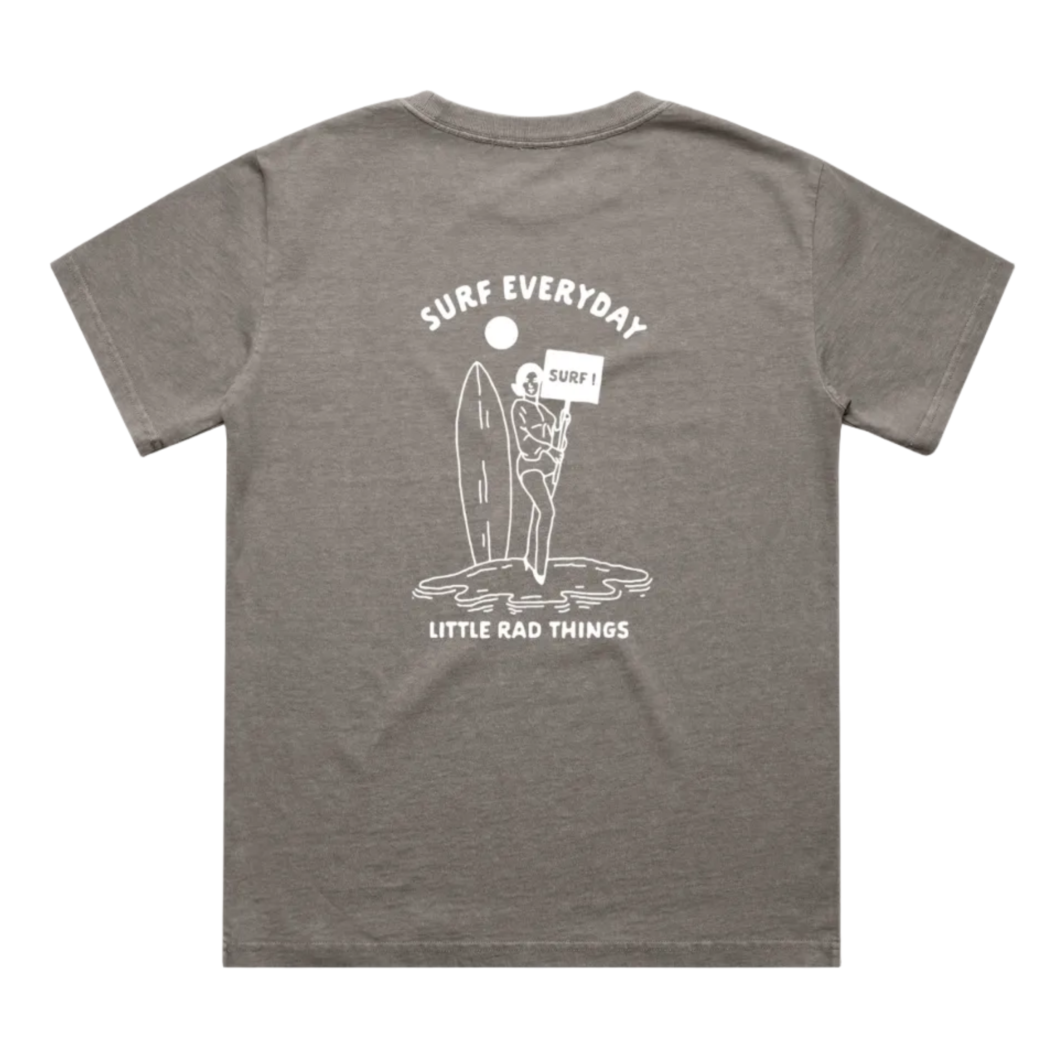 SURFS UP GIRL TEE - GRAY
