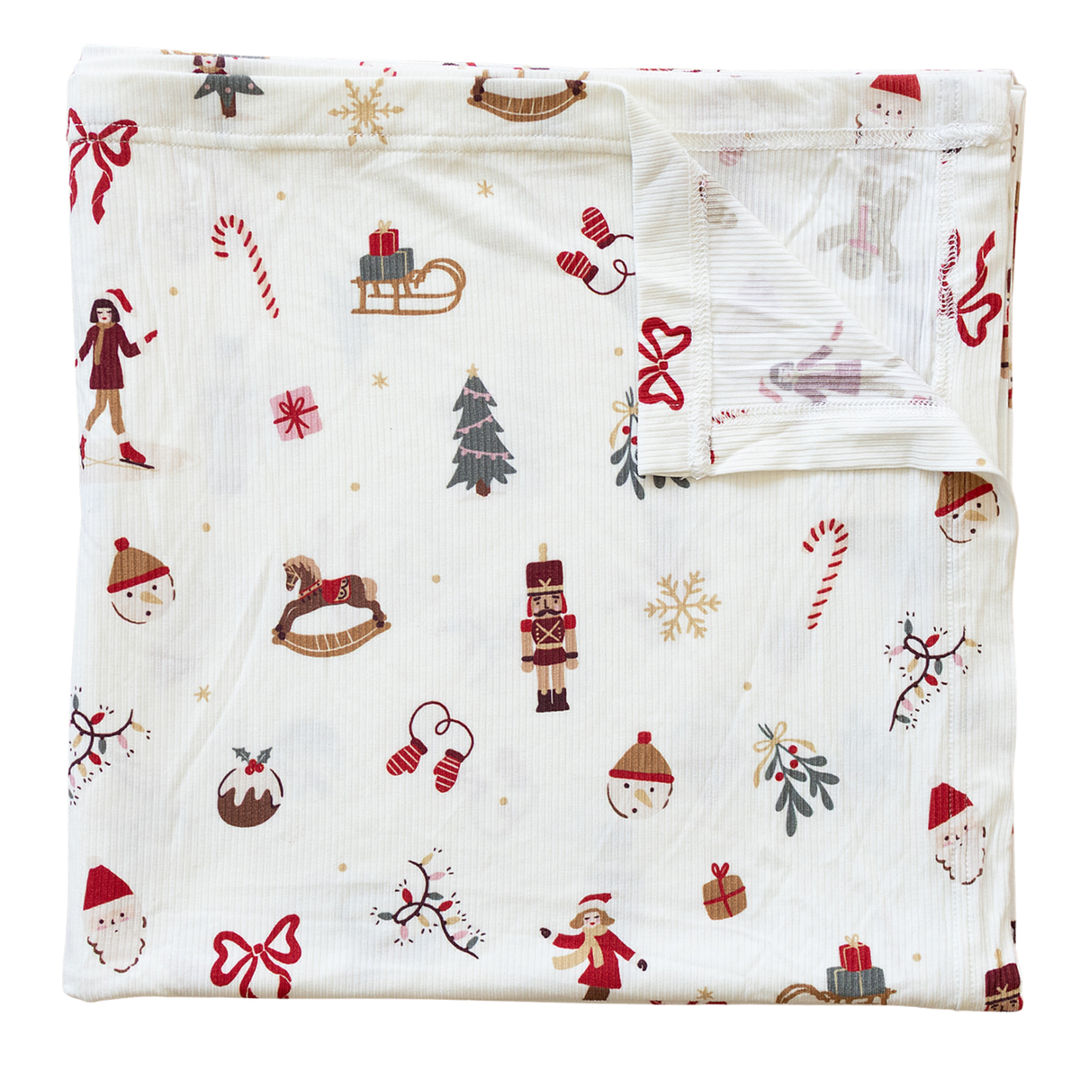 Merry & Bright Ribbed Bamboo Swaddle