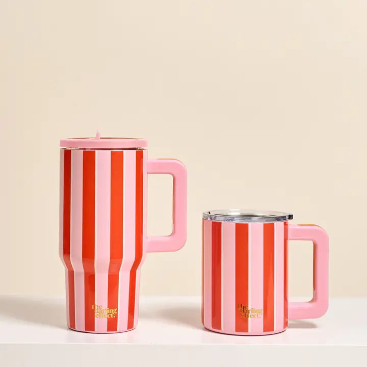 20 oz Lifestyle Flip Straw Tumbler–Sicily Stripes Pink