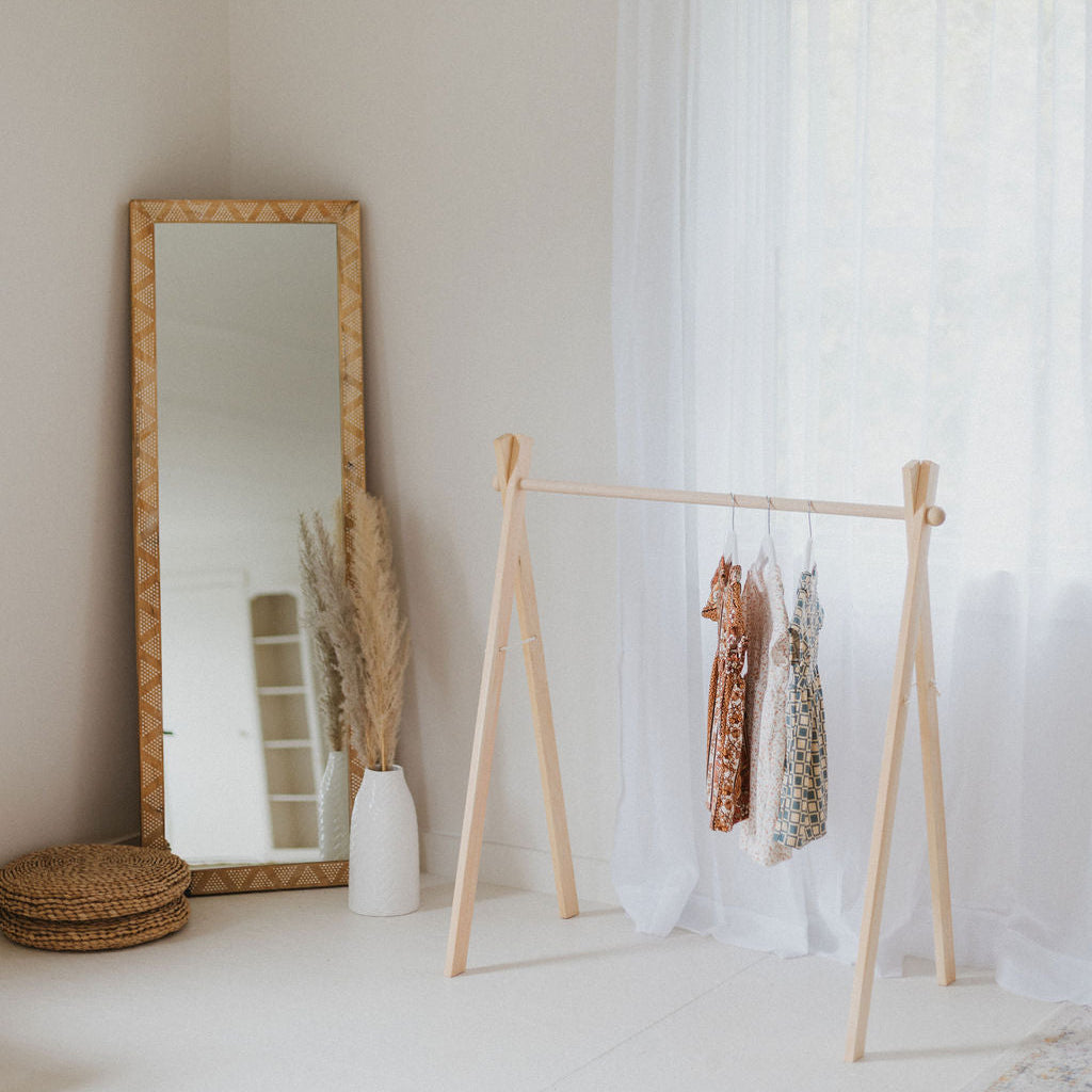 Wooden dress rack /toddler clothes rack
