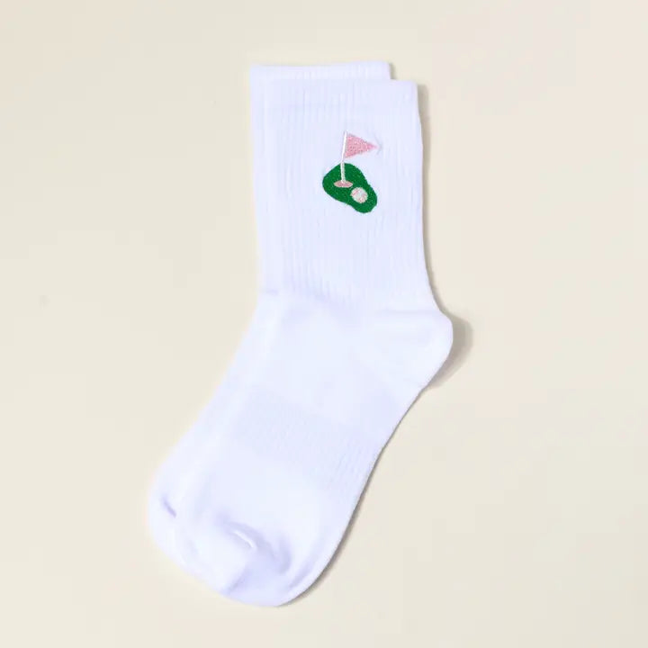 Embroidered Crew Socks–Golf