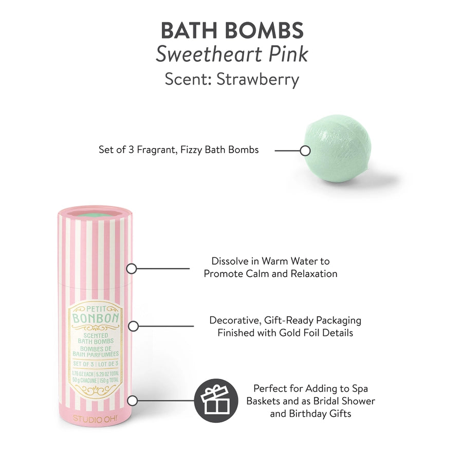 Petit Bonbon Sweetheart Pink Bath Bombs