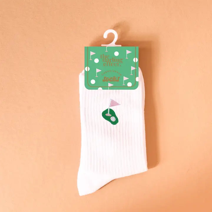 Embroidered Crew Socks–Golf