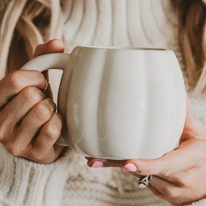 Cream Pumpkin Coffee Mug - Fall Decor & Gifts