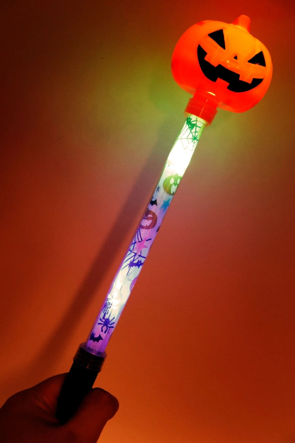 Ghost Pumpkin Head Colorful Led Light-Up Wand