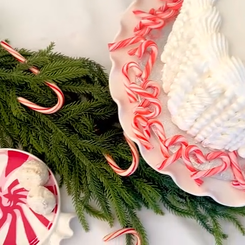 Happy Holidays Blush Pink Ceramic Dessert Plate