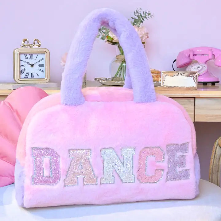 Color Block Plush "Dance" Medium Duffle Bag