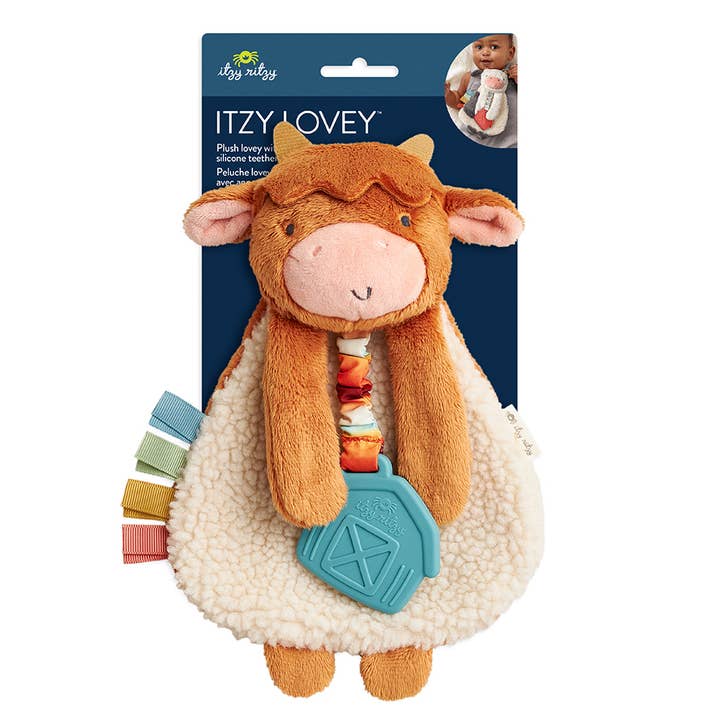 Itzy Lovey™ Plush and Teether Toy - Wyatt the Highland Cow