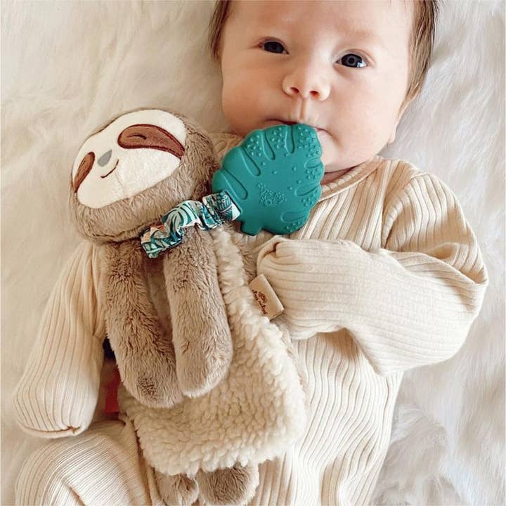 Itzy Lovey™ Plush and Teether Toy - Peyton the Sloth