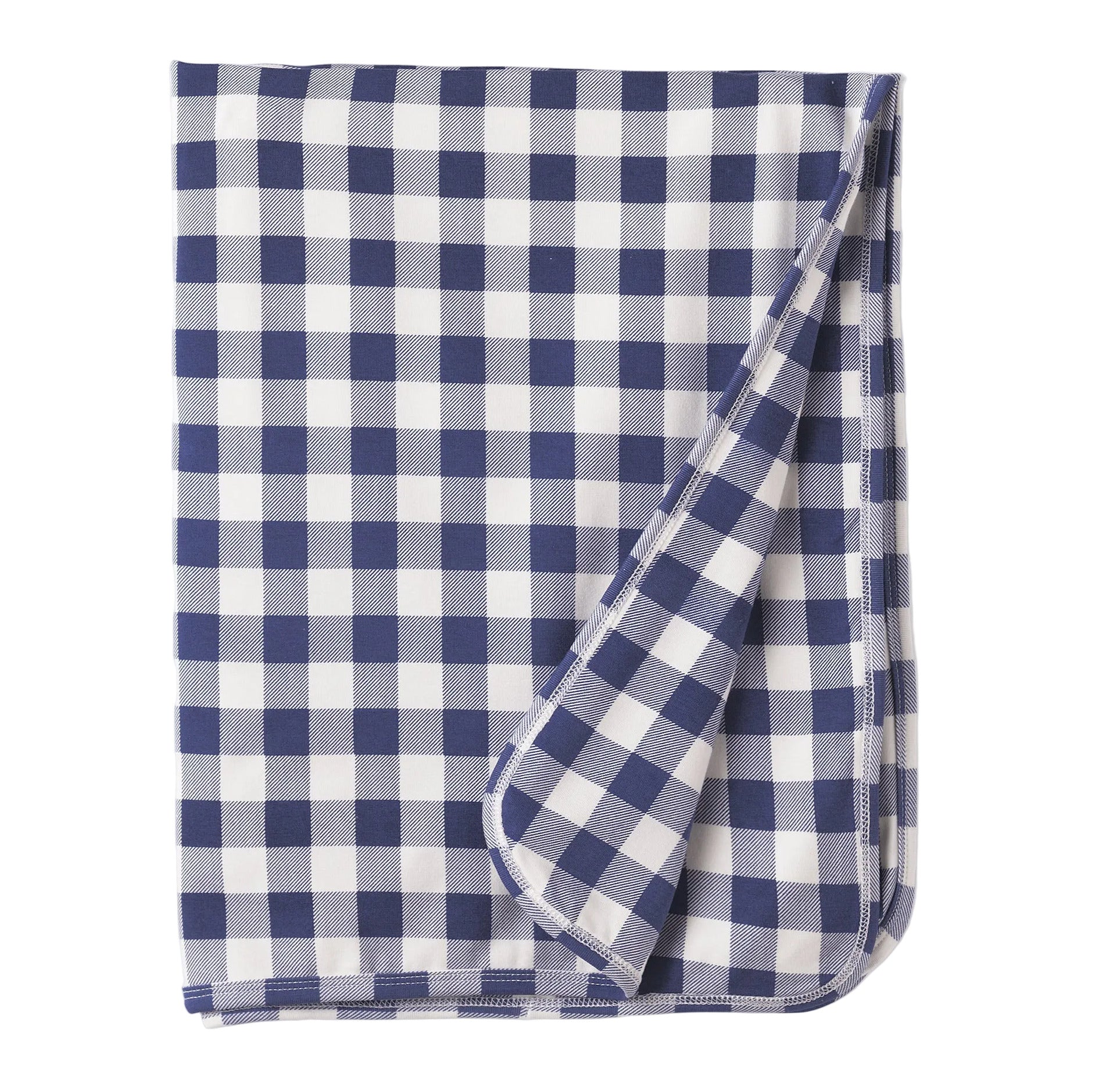 Picnic Plaid/Blue Soft Bamboo Stroller Blanket for Baby
