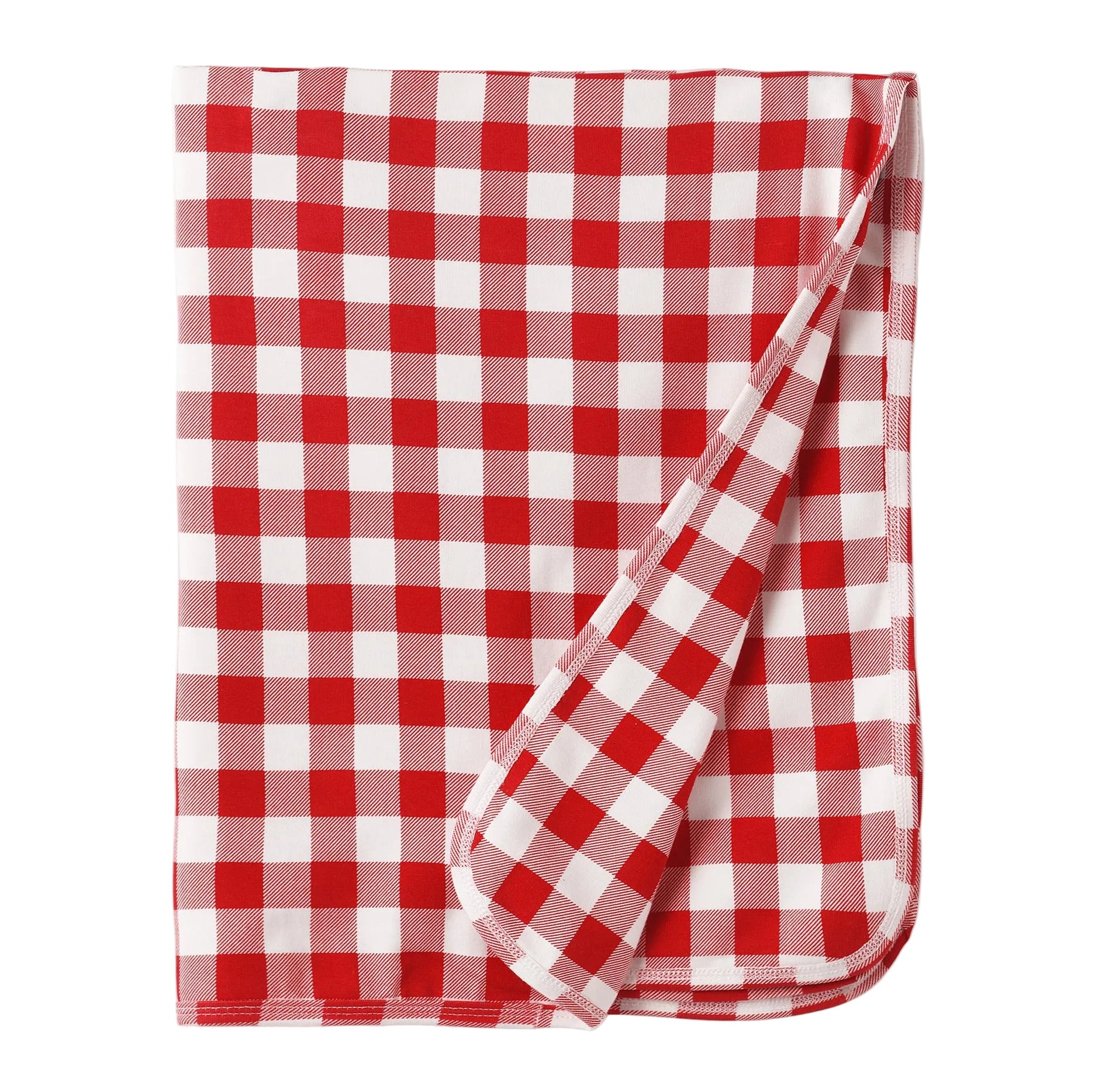 Picnic Plaid/Red Soft Bamboo Stroller Blanket for Baby