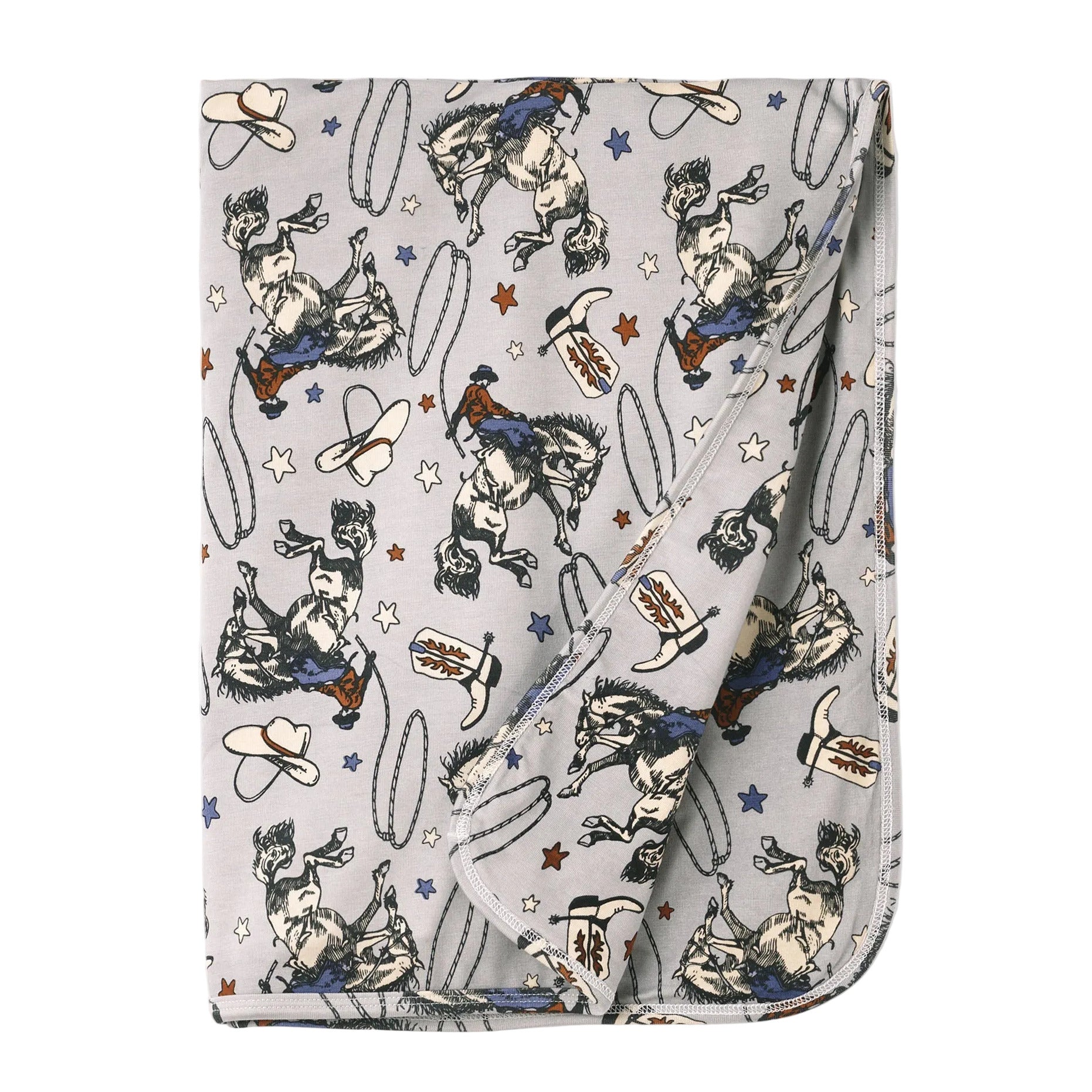 Western Cowboy Rodeo Bamboo Stroller Blanket