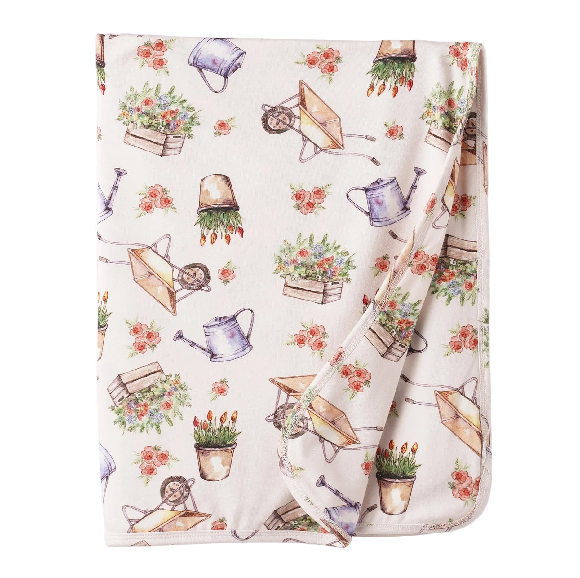 Petal Patch Stroller Blanket - Soft Bamboo Garden Throw