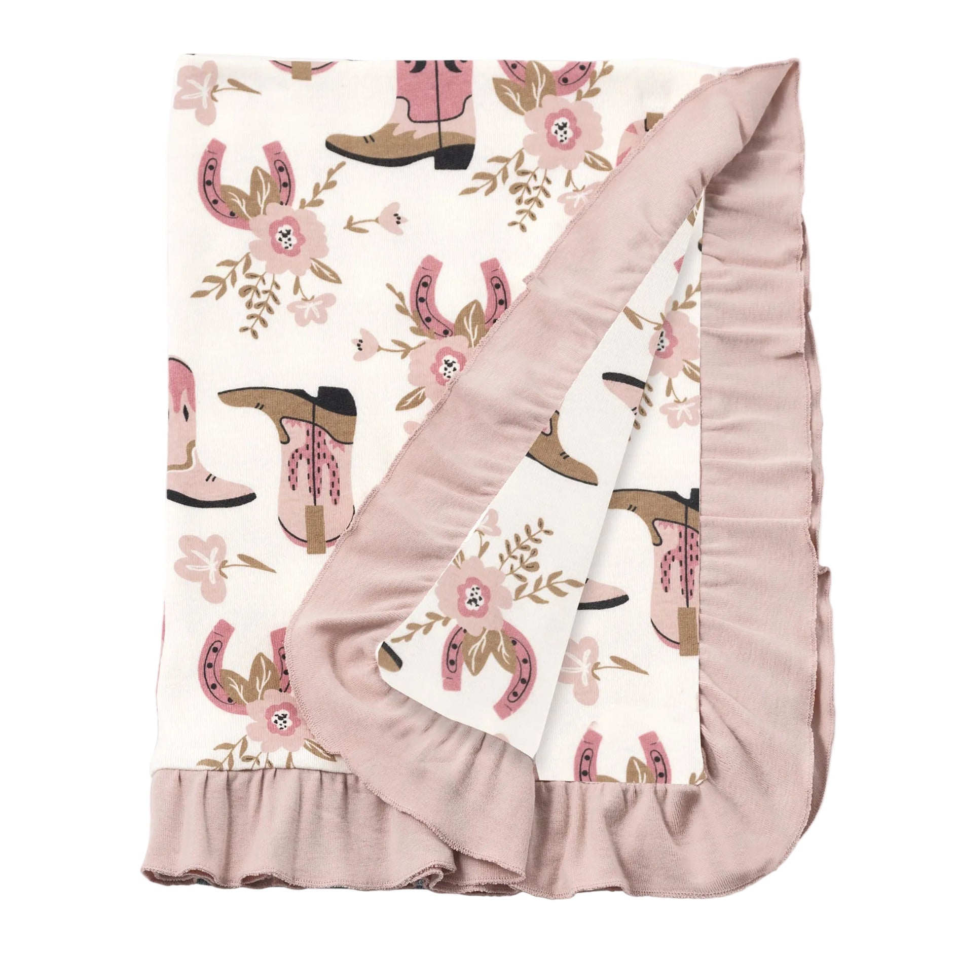 Western Cowgirl Boots Soft Baby Cotton Stroller Blanket