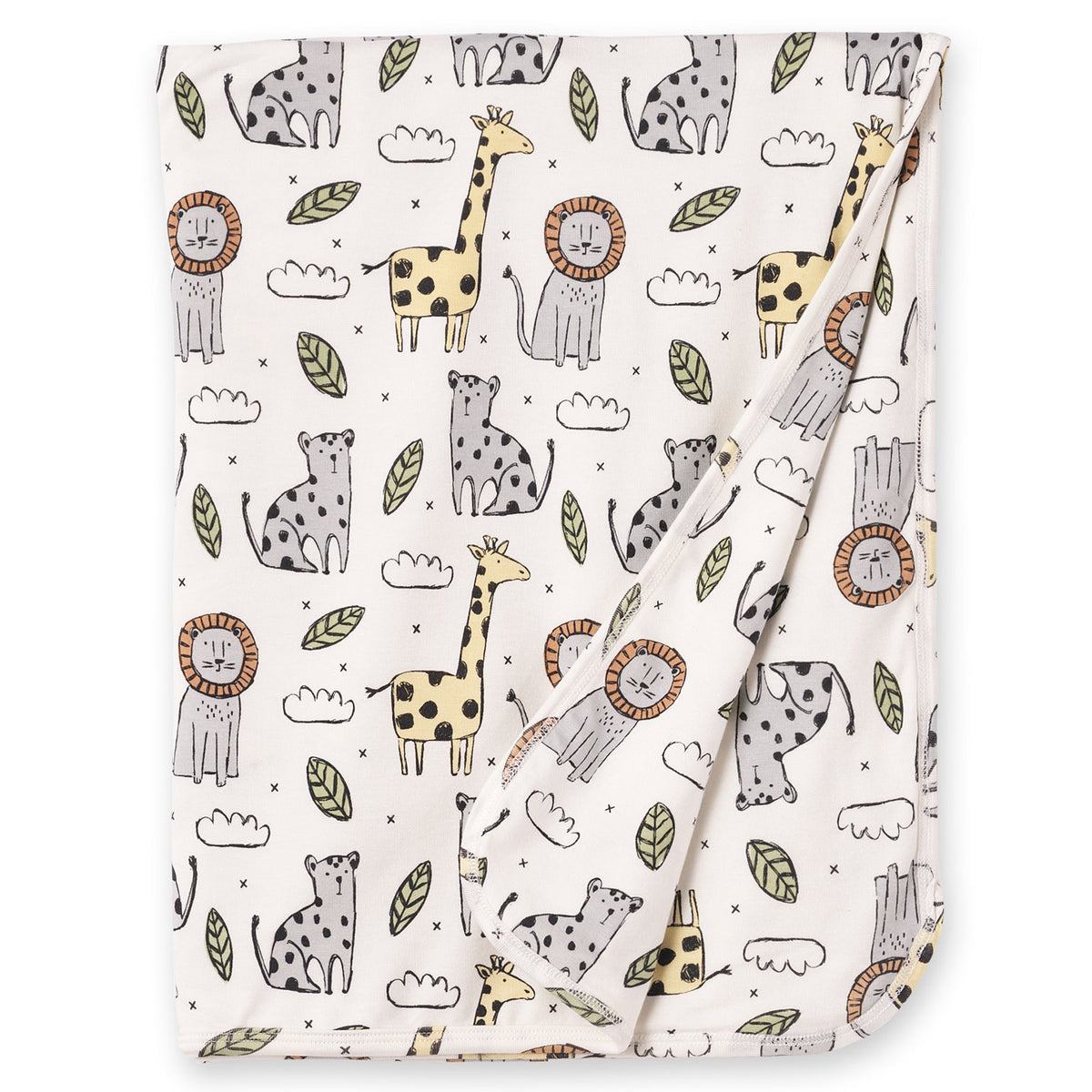 Safari Snuggles Bamboo Baby Stroller Blanket Jungle