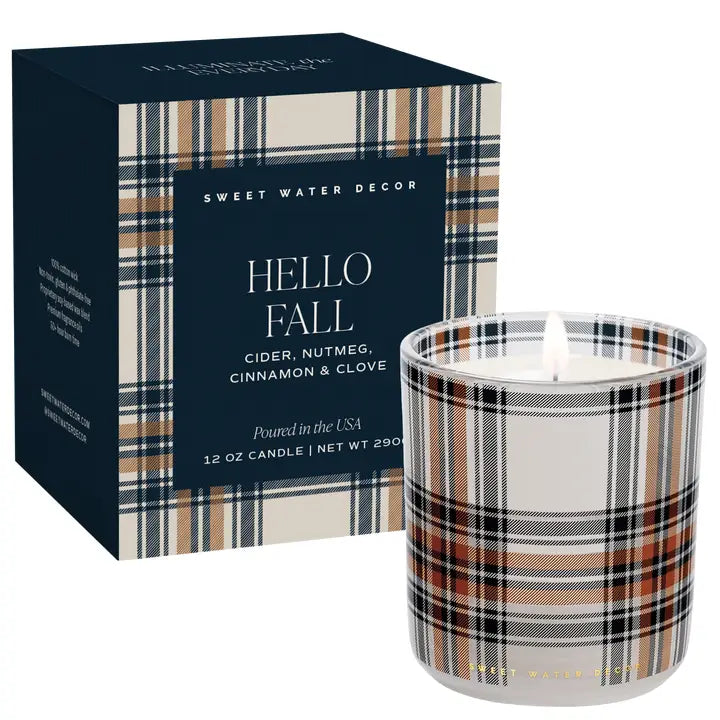 *New* Hello Fall 12 oz Boxed Soy Candle - Fall Decor & Gifts