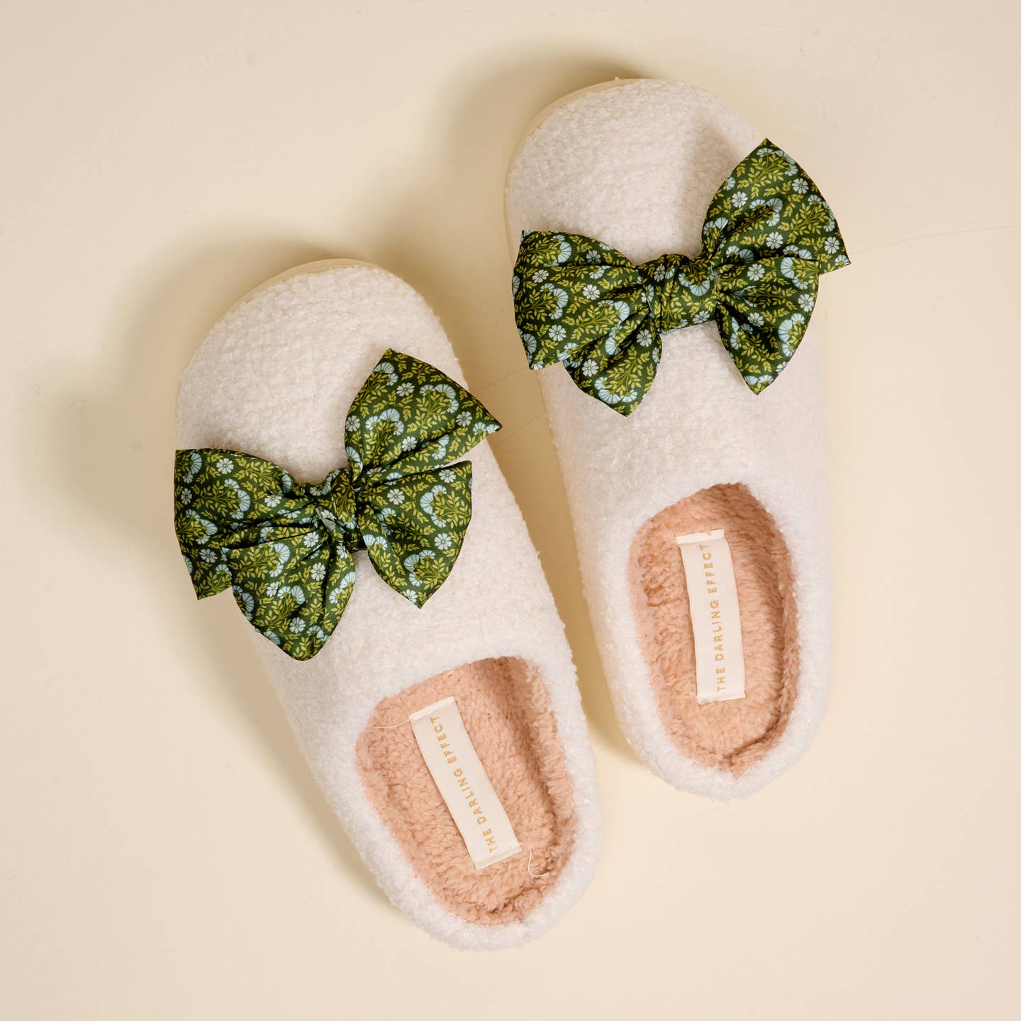 Fuzzy Slippers–Betty Bow Everbloom Forest Green