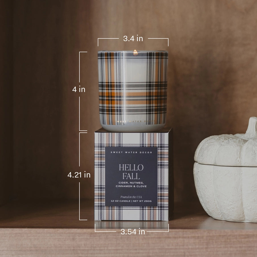 *New* Hello Fall 12 oz Boxed Soy Candle - Fall Decor & Gifts