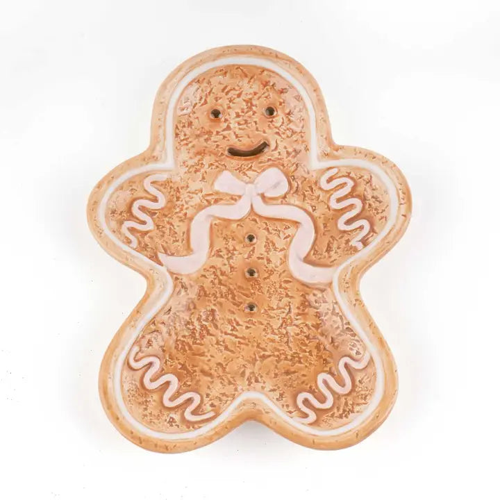 Gingerbread Man Ceramic Dessert Plate, 7 in