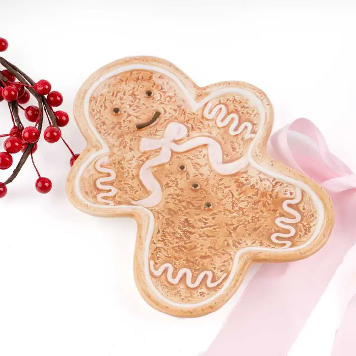 Gingerbread Man Ceramic Dessert Plate, 7 in