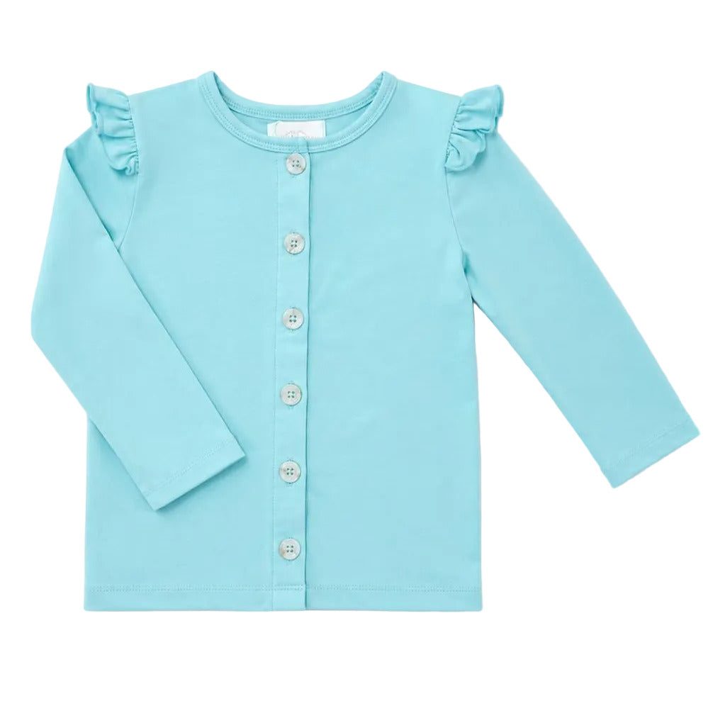 Aqua Ruffle Cardigan