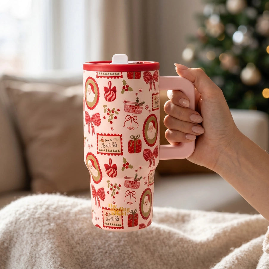 20 oz Lifestyle Flip Straw Tumbler-Mistletoe Magic