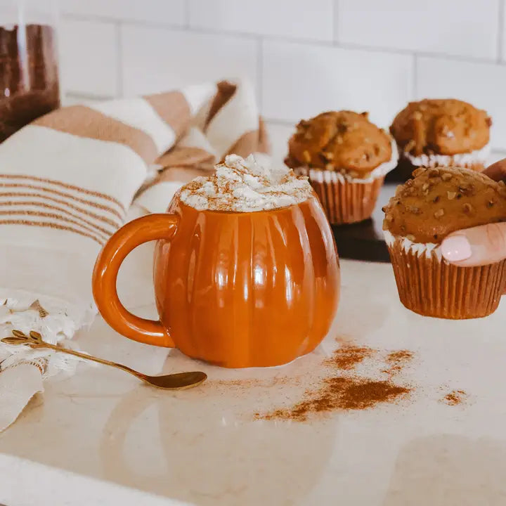 Orange Pumpkin Coffee Mug - Fall Decor & Gifts