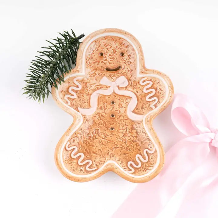 Gingerbread Man Ceramic Dessert Plate, 7 in