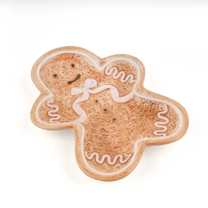 Gingerbread Man Ceramic Dessert Plate, 7 in