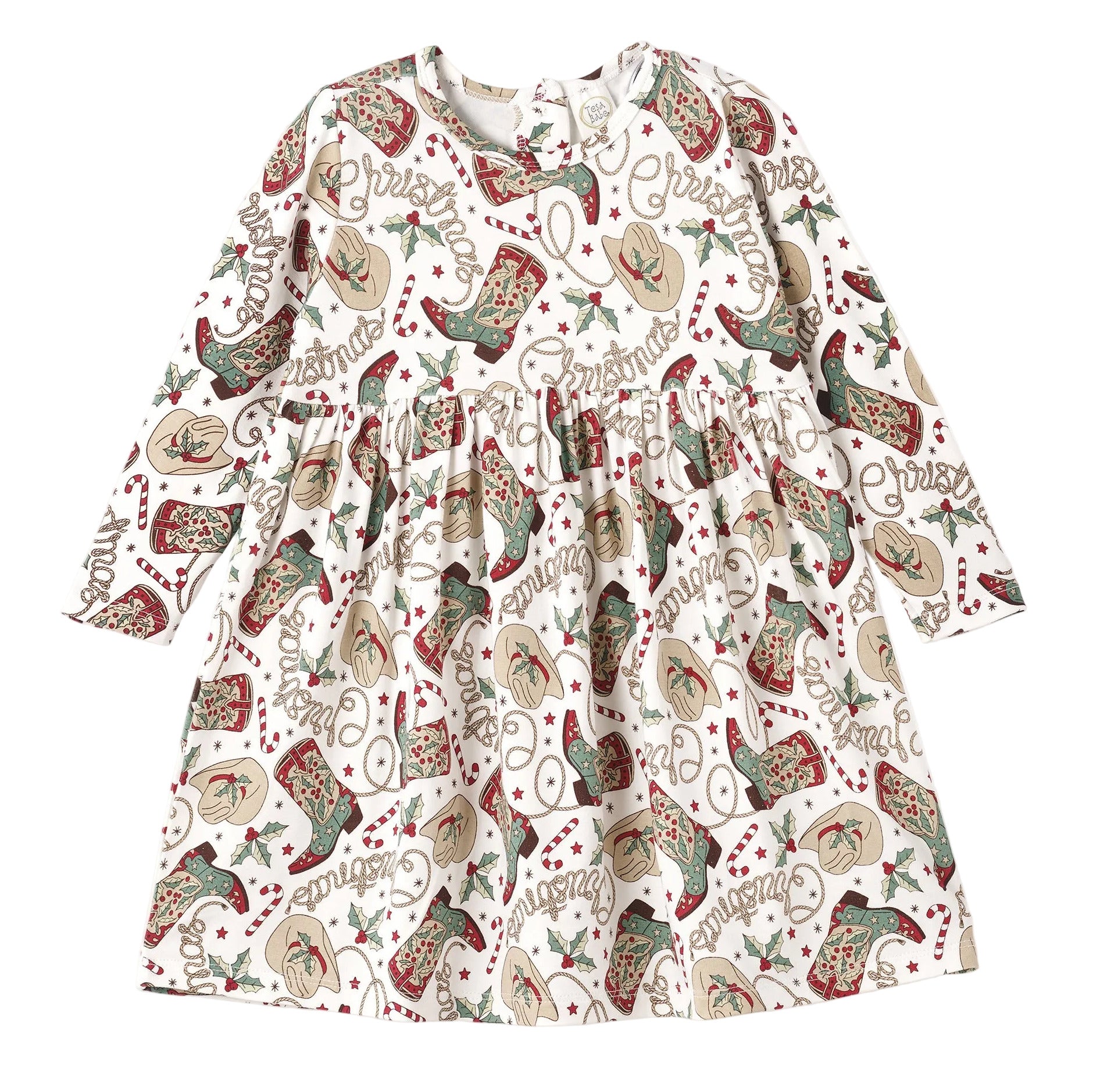 Western Christmas Girls Dress – Soft Bamboo Holiday Style