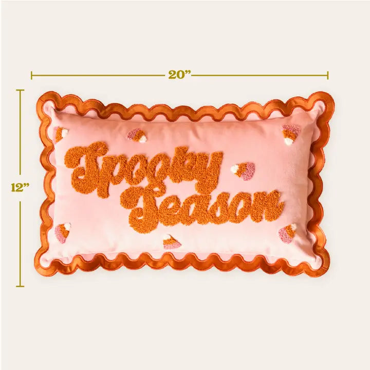 Scalloped Rectangle Throw Pillow-Spooky Season