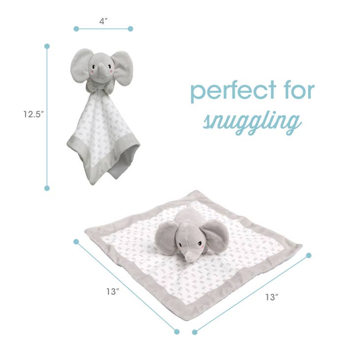 Elephant Baby Lovey Blanket - Gray